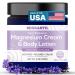 MIGRASTIL Nighttime Lavender Magnesium Cream & Non-Greasy Body Lotion. Extra Strength 250mg Magnesium Chloride for Muscle Relief Leg Cramps Relaxation and Sweet Sleep. Vegan Made in the USA. Lavender 4 Fl Oz (Pack of 1)