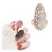 Glitzer-crystal finger tip rings trendy sparkling nail rings women colorful open fingernails rings for party bar dress transparent