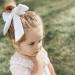 White Velvet Bow Hair Scrunchies Set - 2PCS Hair Ribbon Tie Elastics for Women and Girls - Buy Online on GoSupps.com