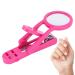 Older nail clipper with a magnifying glass stainless steel adjustable fingernail toenail cutter nail snap care for older seniors baby (rose red)