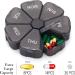 Large Weekly Pill Organizer - 7 Day Portable Vitamin & Supplement Box | Black Pill Case for Pills & Flower Medicine - Buy Online on GoSupps.com