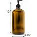 2-Pack 32oz Amber Glass Lotion Pump Bottles with Locking Pump Dispensers - Quart Size Brown Bottles, Chalk Labels Included - Buy Online on GoSupps.com