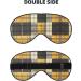 Unisex Double-Sided Plaid Sleep Mask - Yellow Gray Black | Ideal for Restful Sleep & Skin Care - Buy Online on GoSupps.com