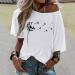 Ppanguding Women s Off Shoulder Rainbow T-Shirt - Summer Graphic Blouse | Short Low Tops | Stylish White Tee - Buy Online on GoSupps.com