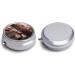Valentine's Day Round Pill Box - 3 Compartment Decorative Metal Organizer | Portable Pocket Pill Case - Buy Online on GoSupps.com