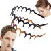 Zig Zag Headbands For Women & Men - Womens Headband For Washing Face Makeup Skincare - Plastic Headbands With Teeth - Hair Bands Comb Headband Hair Clips Hoop Holder Head Bands For Women's Hair black + brown