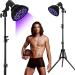 54W 460Nm Indoor Tanning Lamp with Adjustable Tripod Sun Light for Skin with Eye Protection Sun Glasses Blue Light for Face and Eye Protection