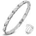 Jeracol Magnetic hardship women and magnetic rings reduces pain and arthritis stainless steel therapeutic magnet bracelet adjustable size & jewelry gift box energetix silver-silver
