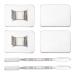Olycraft 6 pieces stainless steel make -up pallet mini ring manicure pallet with spatula tools make -up pallet tools for nail diy art design color - 4.3x3.3cm stainless steel color