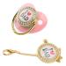 Baby Pacifier BPA Free Interesting Rhinestone Design Silicone Baby Pacifier M for 6 to 18 Months Old Babies (Pink)