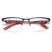 Lanomi reading glasses blue light filter glasses visual aid square computer glasses Half frame metal anti-blue light reading aid for women and men red 2.0 dioptries