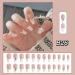 White French Acrylic Coffin Stick On Nails 24pcs - Medium Length Press On Nails with Glue - Ballet French Style Fake Nails for Women and Girls - Heart Puffs Design - Buy Online on GoSupps.com