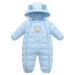 JiAmy Baby Snowsuit Hooded Romper Winter Outfits Cartoon Bear Boys Girls Jumpsuit Blue 2 3-6 Months