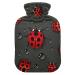 Heat bottle with reference 1 l durable warm-up bag for hand feet shoulder and neck pain cramps heating press and heat therapy pattern of texture red ladybug