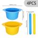 Silicone Wax Pot Liner 2PCs - Reusable Wax Melting Bowls with Spatulas for Hair Removal | Durable Easy-Clean Wax Melt Liner - Buy Online on GoSupps.com