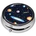 Solar Family Round Pill Box - 3 Compartments Portable Organizer for Travel & Purse - Buy Online on GoSupps.com