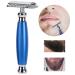 Men's Manual Safety Razor - Blue Hair Shaver & Hair Removal Tool for Salon & Home Use - Buy Online on GoSupps.com