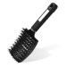 Uraqt hairbrush without ziepen professional degeneration brush with handle wild boar bristle hair styling brush for long fine thick curly hair black a-black