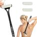 Applicateur de lotion noir applicateur de lotion long manche pour le dos poign e pliable avec 3 rouleaux en mousse r utilisables applicateur de cr me lavable pour le dos