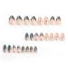 Mouyouglow Almond Green French Press On Nails Gold Flower Design Fake Nails with Glue Short Oval Artificial Fingernails L4 for Stylish Manicure - Buy Online on GoSupps.com