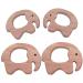 2pcs Handmade Cartoon Elephant Wood Pendant Decorations - Natural Beech Wooden DIY Necklace Charms - Buy Online on GoSupps.com