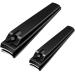 Nail Clipper Set Sturdy Stainless Steel Toenail and Fingernail Clipper Cutter with Sharp Curved Blades Nail Clipper for Men Women (Black) Black+