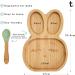Tiggi Bamboo Baby Suction Plate - Complete Weaning Set | Eco-Friendly Non-Slip Bamboo Plates for Babies and Toddlers (Bunny Rabbit Soft Mint) - Buy Online on GoSupps.com