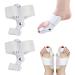 Tmrbbesty toes separator correction hallux valgus correction set thumb valgus correction orthopedic toe carrier to relieve full body inflammation and adjustable flank track white
