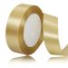 Solid Color Gold Satin Ribbon  1 Inches x 25 Yards Fabric Satin Ribbon for Gift Wrapping  Crafts  Hair Bows Making  Wreath  Wedding Party Decoration and Other Sewing Projects Gold 1  x 25 Yards
