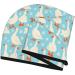 Quick-Dry Hair Towel Wrap | Button Towel Turban | White Geese & Flower Design - Buy Online on GoSupps.com