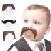 3Pcs Mustache Pacifier for Baby Gentleman Mustache Pacifier Cute Novelty Baby Stuff for Newborn Infant BPA Free Latex Free Made with Soft Silicone (Coffee&Black)