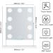 FTOYIN Lighted Vanity Mirror with Wireless Charge - Hollywood Style with 9 Dimmable LED Bulbs and 3 Color Modes, 5X Magnification - Buy Online on GoSupps.com