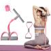 Aynone Upgrade Pedal Resistance Bands Elastic Multifunction Tension Rope Fitness 4-Tube Natural Latex Sit-up Bodybuilding Expander for Abdomen/Waist/Arm/Yoga Stretching Slimming Training(Pink)