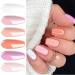Vishine Gel Nail Polish Kit 6 Colors White Nudes Pink Peach Colors Gel Nail Polish UV Gel Manicure Set Nail Art at All Seasons Peach Pink