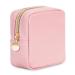 Wandering Nature Small Makeup Bag for Handbag Mini Make Up Bag for Purse Small Makeup Pouch for Women Small Cosmetic Bag with Slip-in Pockets Eco Vegan Leather Pink (Patent Pending) Pink S