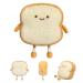 Auptiz Toast Bread Pillow Soft Plush Toy Funny Bread Shape Plush Toy Pillow Doll Toy 3D Throw Pillow Cartoon Toy Stuffed Plush Toast Sofa Pillow(19 18 3cm)