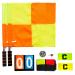 Soccer Referee Flags Kit - 8PCS Referee Toolkit Including Whistle, Referee Cards, Score Book, Flip Coin, and Captain Armband