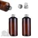 Tianzd 3 pieces empty 200ml brown brown bottles with silver aluminum screw cap with orifice reducer essential oil bottles make -up remover cosmetics containers with funnel