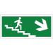 pubblimania Emergency exit PVC robust for indoor and outdoor use (29 x 13 cm) (stairs right exit) ladders indicator right exit
