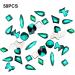 dijiusidy 50 Pieces Glass Crystal Set Eye-catching Personalized Nail Art Rhinestones DIY Handcraft Manicure Accessories for Card Making Malachite Green - Buy Online on GoSupps.com