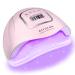RAYOCON UV LED Gel Nail Lamp 120W Professional UV Nail Light for Gel Polish Fast Curing with 45 Lamp Beads Lightweight LED Gel UV Nail Dryer for Salon Home Pink