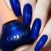 COSMOO Blue Nail Polish 12ml Quick Dry Nail Lacquer Super Lustrous Nail Enamel Polish Shimmer Iridescent Ultrachrome Art Varnish 0.41 fl oz