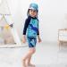 AIWHOHE Kids Dinosaur Rashguard Set - UV Protection Long Sleeve Top & Swimming Shorts with Hat - Ages 4-5 - Banana Leaf Dragon Design - Buy Online on GoSupps.com