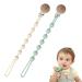 Kabwea pacifier chain made of silicone 2 PCs pacifier band boys and girls Pacifier Clip Chain keeps pacifier clean pacifier chain holder green white