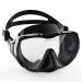 RABIGALA Snorkel Diving Mask for Adults, Anti-Fog Tempered Glass Scuba Mask 180Panoramic Swim Mask with Nose Cover for Scuba Diving Swimming Gray-Black