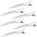 Bagentry 6 Pcs No Crease Hair Clips for Styling with Silicone Band Professional Flat Hair Sectioning Clips Duck Billed Alligator Hair Clips Parting Cutting Makeup Salon Women Men (B)