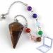 Tiger-Eye Healing Crystal Pendulum Small Pyramid Gemstone Chakra Pendant for Dowsing Scrying Reiki Healing Balance Meditation Divination Jewelry (Tiger Eye)
