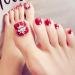 Buy Fairvir Red Rhinestone Artificial Nails - Short Acrylic Fake Toenails 24 Art Tips for Women & Girls International Shipping - Buy Online on GoSupps.com