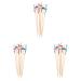 YANHUNING Tricolor China Doll Decor Wooden Earwax Remover Ear Picks 18 Pcs