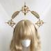Miaija Halo Goddess Crown Headband Halloween Costume Headpiece with Leaves Jewelry Glittering Gold Hair Accessories for Women Girls Wedding Party - Buy Online on GoSupps.com